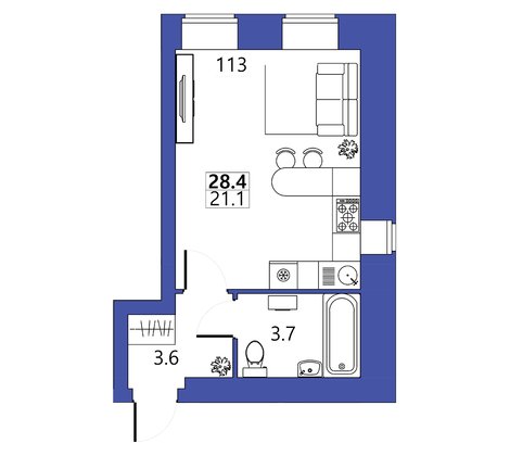 Квартира 1 м2