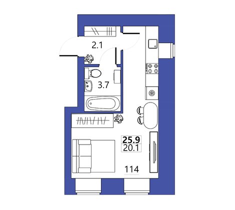 Квартира 4 м2