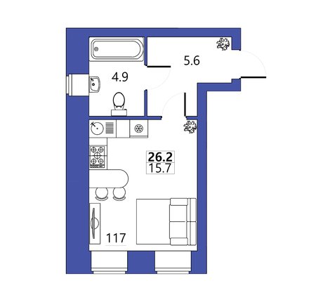 Квартира 3 м2